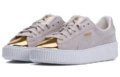 Кроссовки PUMA Suede Platform Gold серо-золотистые ретро, Размер: 35.5 | Китай.рф