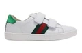 Кроссовки GUCCI ACE детские бело-красно-зеленые из кожи, Размер: 34, Набор: С оригинальной коробкой для обуви | Китай.рф