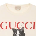 Футболка GUCCI детская бежевая с круглым вырезом и принтом, Цвет: молочный, Размер: 4 | Китай.рф