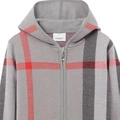 Детский свитшот Burberry SS23 с капюшоном на молнии, клетка, графитовый, Цвет: угольно-серый, Размер: 4 | Китай.рф
