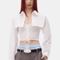 Блуза Alexander Wang белая женская сборка, Цвет: Белый, Размер: S | Китай.рф