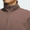 Куртка мужская adidas Half-Zip Sleeve Sweatshirt с молнией, высоким воротником, темно-коричневая, Цвет: Глубокие скальные образования коричневого цвета, Размер: S | Китай.рф