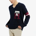 Свитер Tommy Hilfiger с буквенной вышивкой и V-образным воротником, Цвет: темно-синий, Размер: L | Китай.рф