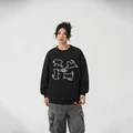 Свитшот Dickies с вышивкой кота и логотипом, унисекс, Цвет: Чёрный (380 г, плотный хлопок с полиэстером), Размер: S | Китай.рф