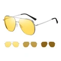 Солнцезащитные очки HLA Stainless Steel Aviator мужские, Стиль: серебряная оправа, жёлтые линзы с ночным зрением, Размер: Единый размер, Коробка: оригинальная коробка | Китай.рф