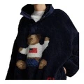 Свитшот Polo Ralph Lauren с принтом Polo Bear, женский, свободный крой, Цвет: темно-синий, Размер: S | Китай.рф