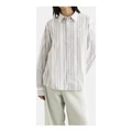 Рубашка Acne Studios Sarlie Striped Long Sleeved Shirt белая женская, Цвет: Белый, Размер: M | Китай.рф