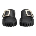 Шлепанцы Roger Vivier Viv' Go Thick 3.5 см женские черные, Цвет: черный, Издание: С оригинальной коробкой для обуви, Размер: 37 | Китай.рф