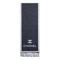Вязаный шарф CHANEL Wool Knit Scarves Unisex Gray White, Стиль: серо-белый, Размер: F, Коробка: Базовая упаковка-без коробки | Китай.рф