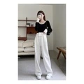 Брюки Madison Casual женские свободного кроя, Цвет: бело-серый, для невысоких, Размер: S | Китай.рф