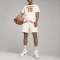 Спортивные шорты PUMA x Rhuigi Коллаборация SS23 с принтом и шнурком, мужские, белые, Цвет: Белый, Размер: XS | Китай.рф