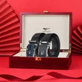 Ремень SEPTWOLVES Alloy Split Cow Leather Luxury Brand Belt Men's 3.5cm, Стиль: черный, Размер: 115CM, Коробка: Премиальная деревянная подарочная коробка | Китай.рф