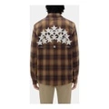 Рубашка AMIRI Star Leather Flannel мужская цвета хаки, Цвет: хаки, Размер: M | Китай.рф