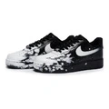 Кеды Nike Air Force 1 07, бело-черные, кастомные с пламенем, Цвет: Черно-белый, Размер: 38.5 | Китай.рф