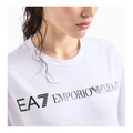 Комплект из свитшота и брюк Emporio Armani EA7 с принтом, Цвет: Костюм (белая толстовка + черные брюки), Размер: L | Китай.рф