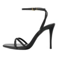 Сандалии-слайды ZARA с одним ремешком 9.5 см для женщин чёрные, Цвет: черный, Размер: 35 | Китай.рф