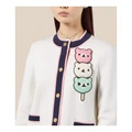 Кардиган GUCCI вязаный женский белый с медведем и полосками, Цвет: Белый, Размер: S | Китай.рф