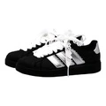 Кроссовки для скейтборда adidas Street Talk Воронье производство серебристо-черные, Цвет: черный серебристый, Размер: 35.5 | Китай.рф