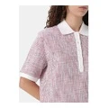 Платье с коротким рукавом Thom Browne из твида с поло-воротником, мини, женское, Цвет: многоцветный, Размер: 38 | Китай.рф