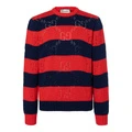 Свитер GUCCI полосатый с круглым вырезом мужской, Цвет: красный, Размер: M | Китай.рф