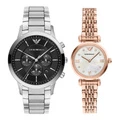 Наручные часы Emporio Armani AR11805+AR11819 унисекс из Китая, Цвет циферблата: белый+черный, Коробка: Фотокарточка | Китай.рф