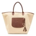 Сумка-тоут Longchamp Le Pliage Collection, большая, плетёная, бежевая, Упаковка: базовый комплект | Китай.рф