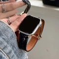 Ремешок для часов Lao Jia из натуральной кожи с магнитной пряжкой для Apple Watch, Цвет ремешка: пряжка из черного золота, Размер ремешка: iwatch S11【46mm】 | Китай.рф