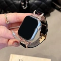 Ремешок для Apple Watch Weixin из коровьей кожи унисекс модный, Цвет ремешка: глянцевый черный, Размер ремешка: iWatch S10【46mm】 | Китай.рф