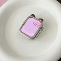 Защитный чехол для Apple Watch из PC-пластика с декором котёнок и бант, Цвет корпуса часов: Прозрачный — серебристая рамка со стразами, Размер: для iwatch нового поколения S11【42mm】 | Китай.рф