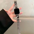 Джинсовый ремешок для Apple Watch с металлом и звёздами, Цвет ремешка: Ремешок Laojia R чёрный, Размер ремешка: iWatch S10【46mm】 | Китай.рф