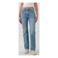 Джинсы женские GAP прямые с завышенной посадкой, washed, Цвет: Светлая стирка, Размер: 24REG | Китай.рф