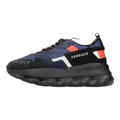 Кроссовки мужские VERSACE Chain Reaction на платформе синие из текстиля и кожи, Размер: 40, Ширина: С оригинальной коробкой для обуви | Китай.рф