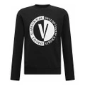 Свитшот Versace Jeans Couture FW23 с принтом буквенного логотипа мужской чёрный, Цвет: черный, Размер: S | Китай.рф