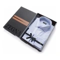 Рубашка Ermenegildo Zegna мужская синяя с воротником, Цвет: синий, Размер: 39 | Китай.рф