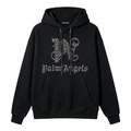Худи PALM ANGELS FW26 унисекс с готическими буквами и стразами, Цвет: черный, Размер: S | Китай.рф