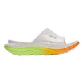 Шлепанцы HOKA ONE ONE Ora Recovery Slide 3 толстоподошвенные унисекс, Цвет: белый/мерцающий грейпфрутово-зелёный, Размер: 38⅔ | Китай.рф