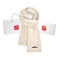 Вязаный шарф MINISO с вышивкой собачки, унисекс, Стиль: Бежевый (обновлённая текстура 2026), Коробка: Базовая упаковка | Китай.рф