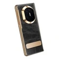 Кожаный чехол NAIOUSI для Huawei Mate X5/X6/X7, винтажный, Цвет: чёрный, подставка из вощёной кожи, Применимая модель: Huawei MateX5 | Китай.рф