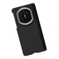 Чехол для телефона Haotiantu из ПК с карбоновым узором для Huawei Mate X5/Mate X7/Mate X6/Mate XT, минималистичный, Цвет: 600D металлическая линза с двойной центральной осью, Применимая модель: Huawei MateX5 | Китай.рф