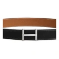 Ремень HERMES Hisseo из телячьей кожи с палладиевым покрытием, Стиль: черный/коричневый, Размер: 105, Коробка: Оригинальная коробка (пылевик + упаковочная коробка) | Китай.рф