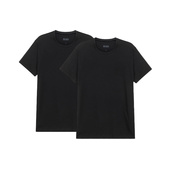 Hugo Boss Хлопковая футболка мужская, 2 шт, черная, Набор: 2 упаковки (черные), Размер: S | Китай.рф