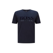 Темно-синяя футболка HUGO BOSS с принтом, Цвет: темно-синий, Размер: XS | Китай.рф