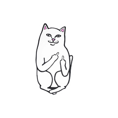RIPNDIP Ковер Lord Nermal: Белый кошачий уют, Цвет: Белый, Размер: Один размер подходит всем | Китай.рф