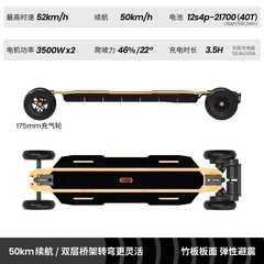 MEEPO Hurricane Bamboo Pro: Электроскейтборд для бездорожья, Характеристика: (Двухслойный мост) Ременный привод из бамбуковой доски с надувными колесами диаметром 175 мм + выносливость 50 км. | Китай.рф