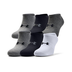Under Armour Essentials No Show: мужские спортивные носки (6 пар), Цвет: Черный, белый и серый, Размер: M | Китай.рф