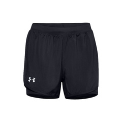 Under Armour 2-в-1: Черные женские шорты с логотипом, Цвет: черный, Размер: XS | Китай.рф