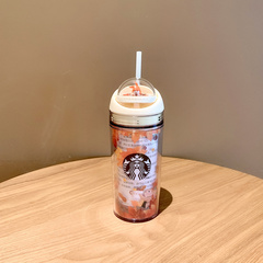 Starbucks Осенний Стакан с Соломинкой "Песочные Часы" 355мл, Цвет: Прозрачный цвет, Объем: 355ml | Китай.рф