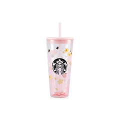 Starbucks Кружка Двухслойная Стеклянная Сакура Розовая 591 мл, Цвет: розовый, Объем: 591ml | Китай.рф