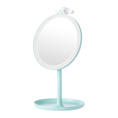 MINISO x Sanrio зеркало Cinnamoroll с подсветкой (голубое), Характеристика: Зеркало для макияжа со светодиодной подсветкой Jade Cinnamon Dog | Китай.рф