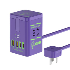 Pisen Evangelion 65W: Зарядная станция для фанатов аниме, Конфигурация: [EVA Unit 1] Зарядная станция на основе нитрида галлия мощностью 65 Вт (с кабелем передачи данных двойного типа C) | Китай.рф